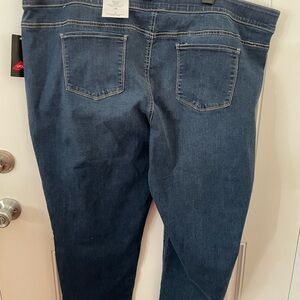 Croft & Barrow Plus 24W Girlfriend Blue Skinny Jeans w/Comfort Waistband, New